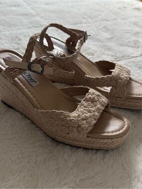 Woven Braided Platform Sandals - Neutral Beige